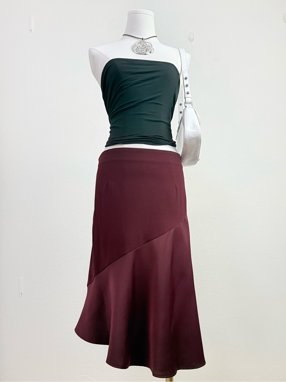 NWT Worthington Two Tone Midi Skirt Feminine Fairy Classic